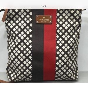 Kate Spade Victoria Crossbody Leather and Canvas Bag